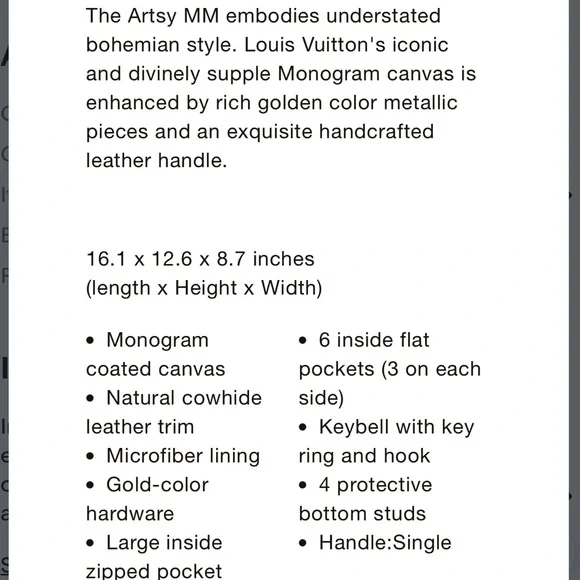 Louis Vuitton Artsy Monogram Bag - Picture 9 of 9